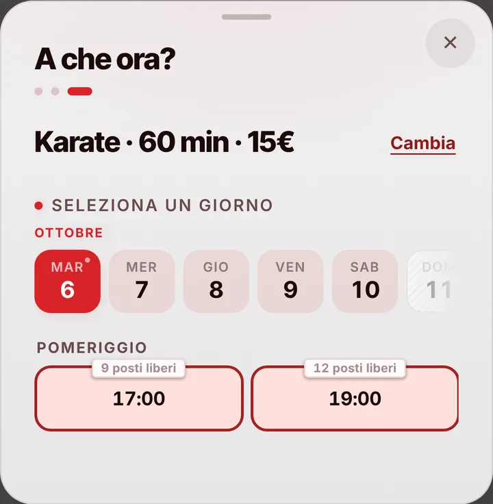 Gli orari liberi del giorno da Dojo Kenzan
