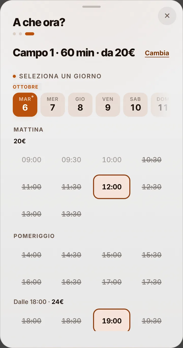 The free slots of the day at Beach Volley Arena Maestrale