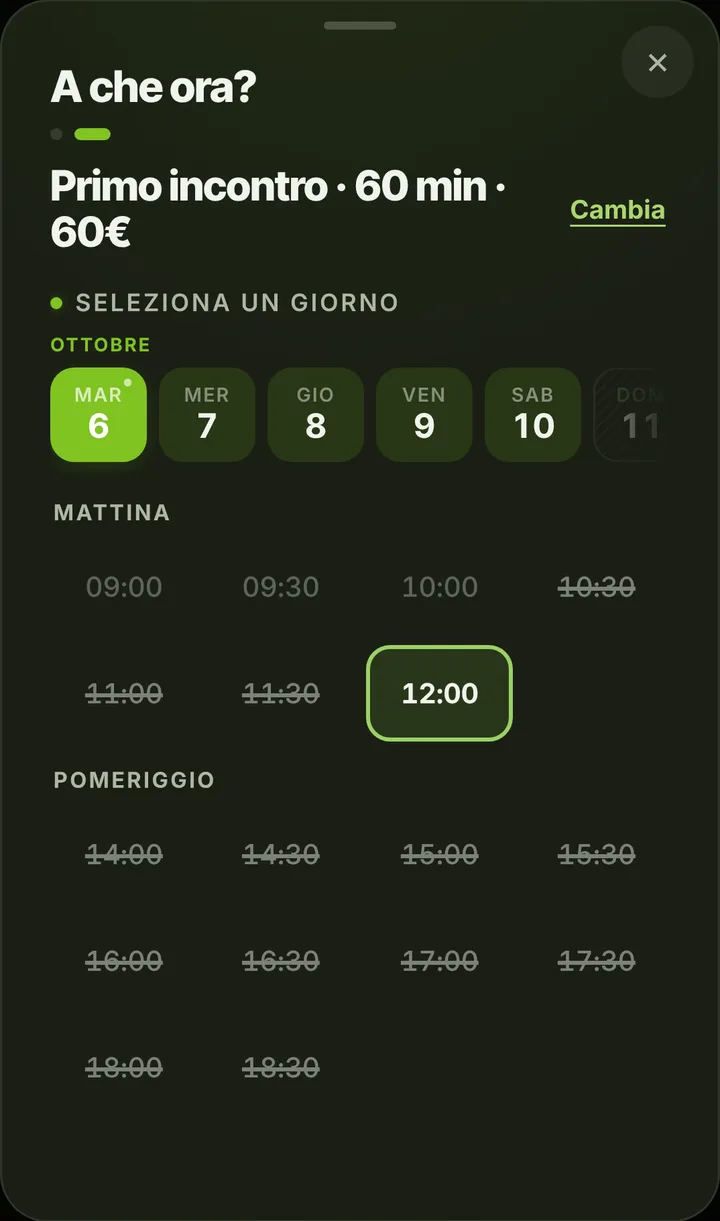 Gli orari liberi del giorno da Studio Naturopatico Radice