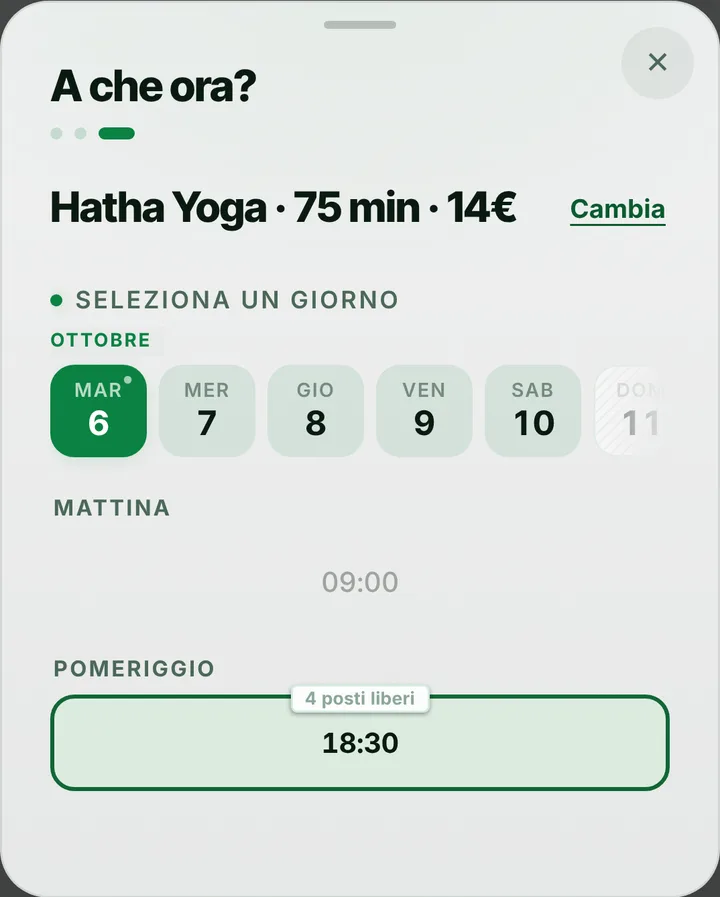 Gli orari liberi del giorno da Yoga Shala Luce